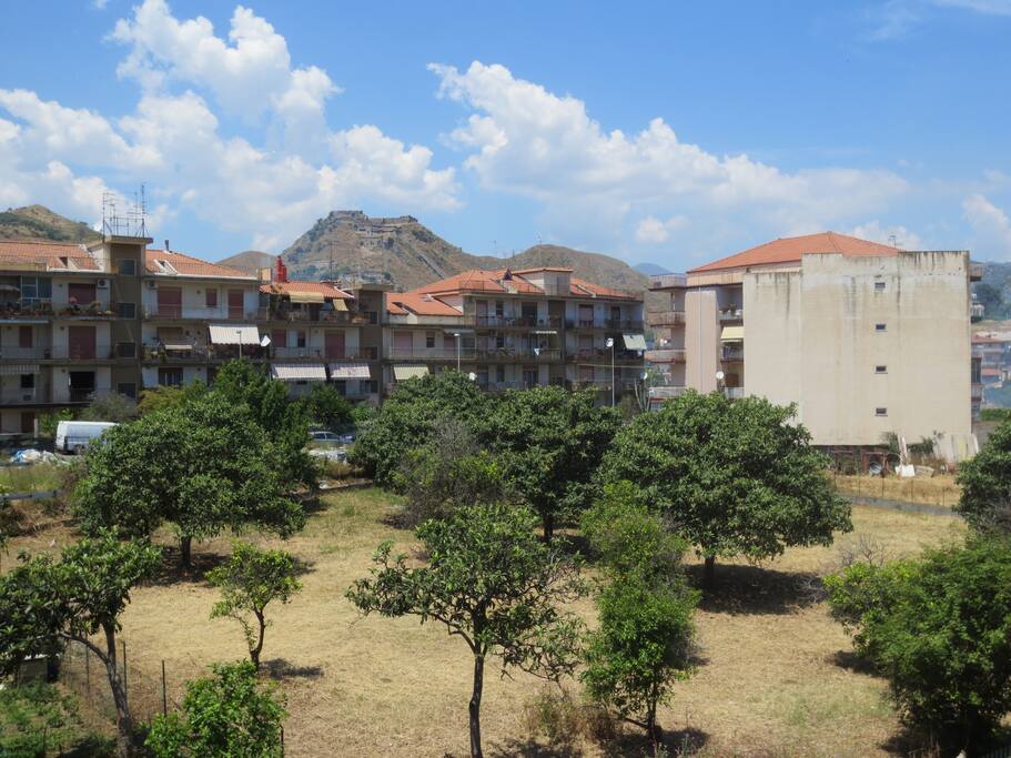 The Arab-Norman Castle of Calatabiano seen from the balcony