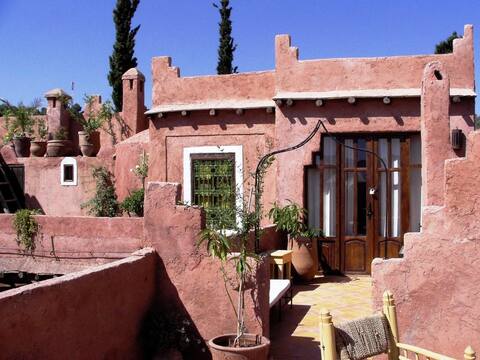 Double Straw Room on Terrace - Ouzoud Hotel