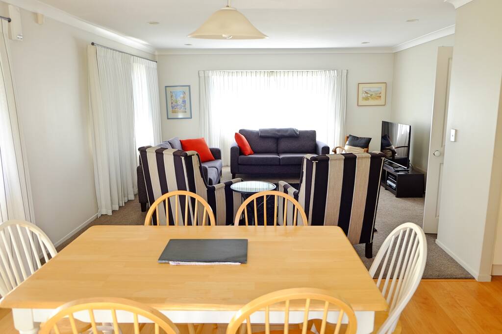 Open plan dining/living.