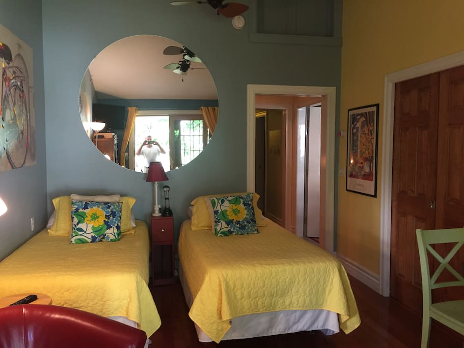 Beds can be made up into separate twins or pushed together (with insert) to make a King