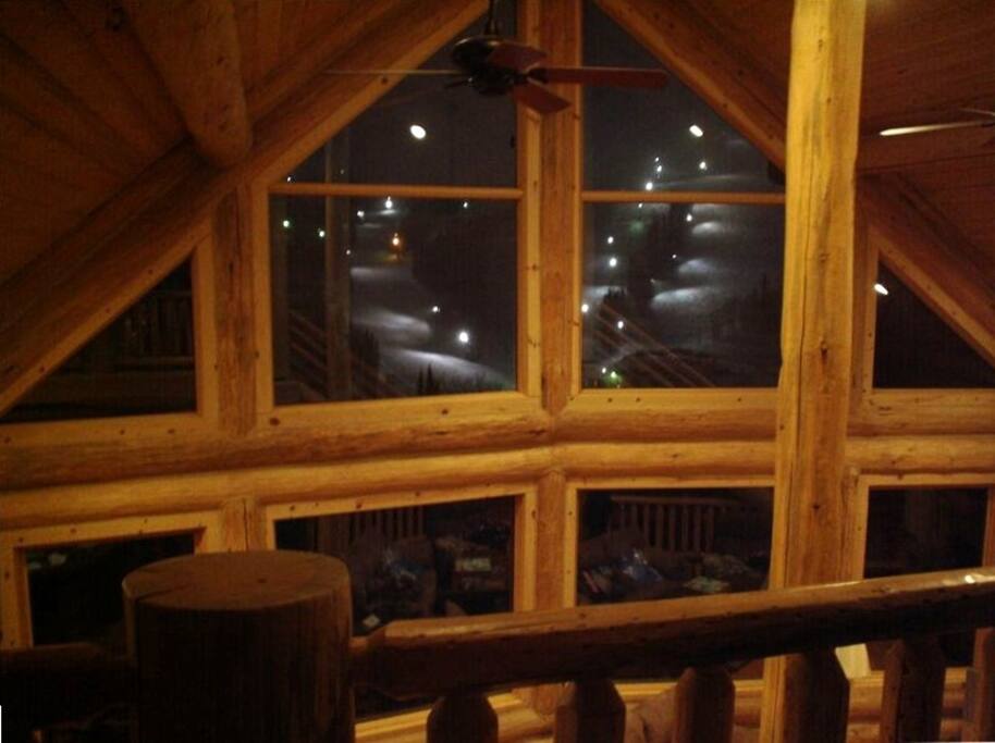 Ski trails at night