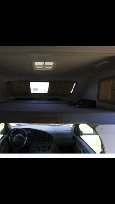 overhead bed (can sleep 2)