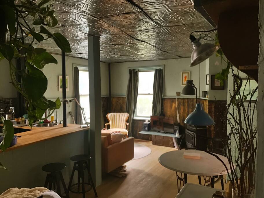 Living room and kitchen