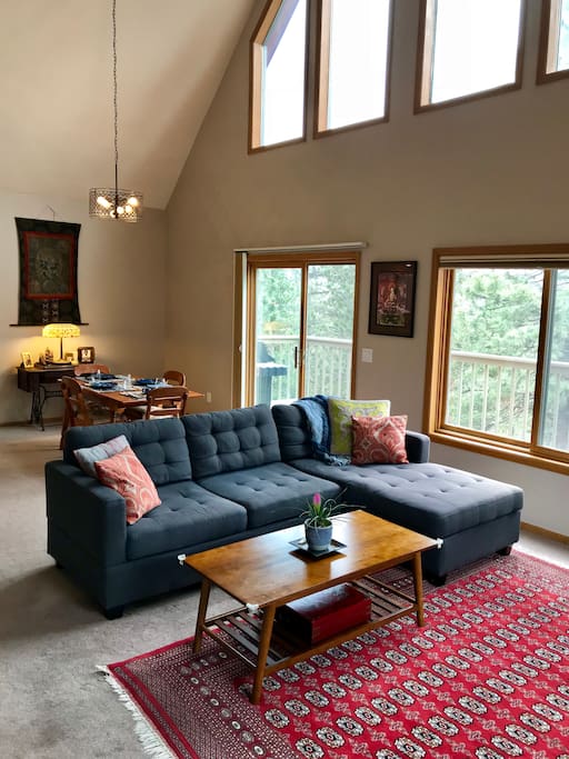 Main Living space w/ large vaulted ceilings
