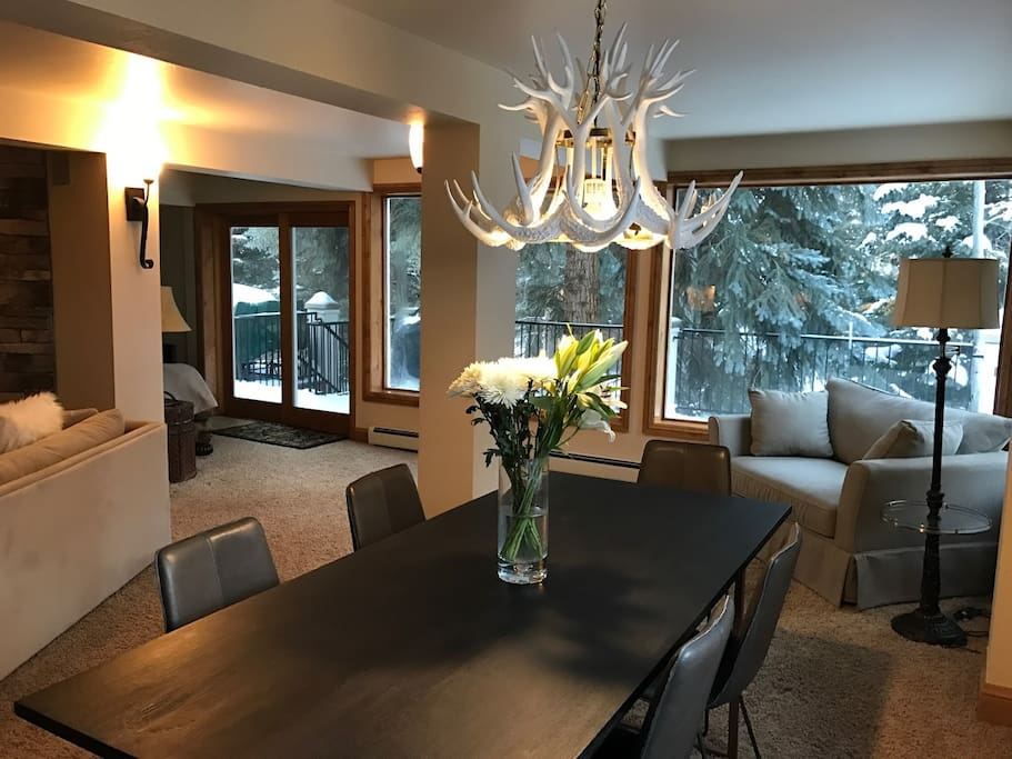 Dining room off of the living room. Tons of windows and light!
