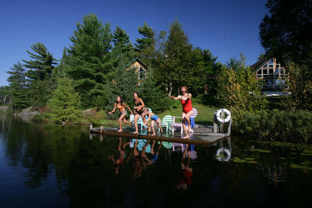 Swimming is great off the main dock!