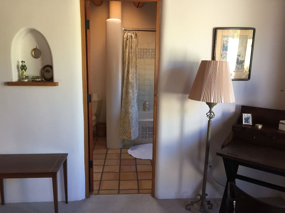 secretary desk and view to the bathroom