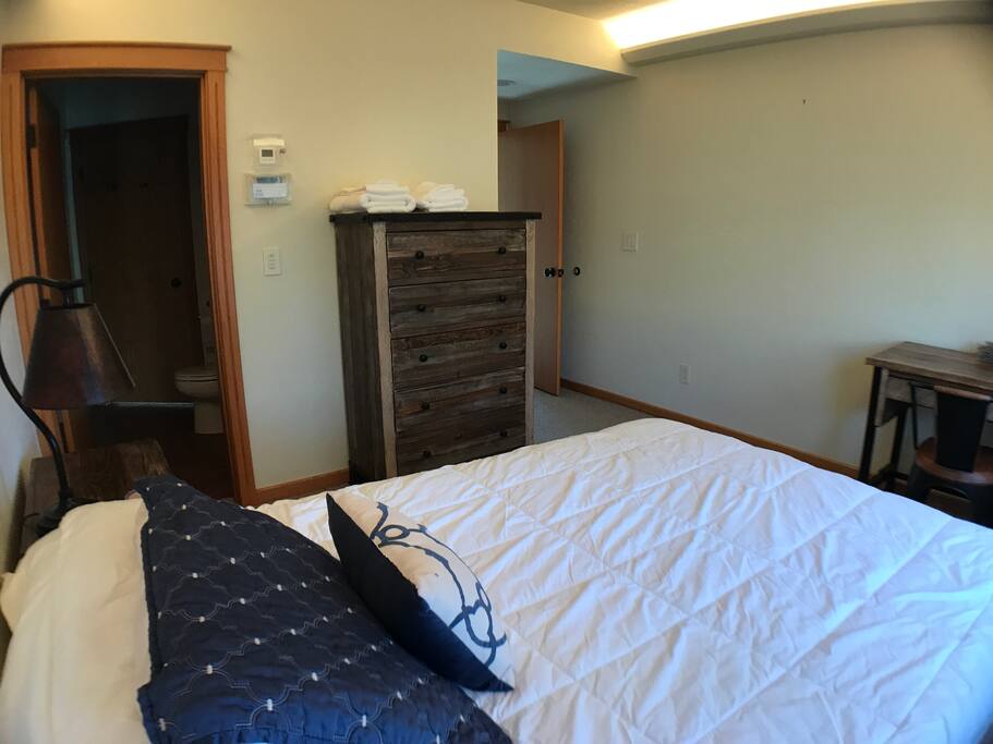 It has a cozy treehouse feel to it as you look out the double size picture window onto our front lawn lined with oak and pine trees.