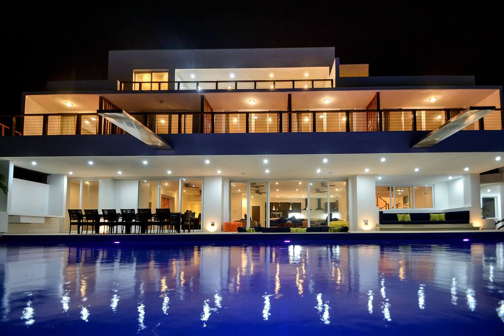 house at night