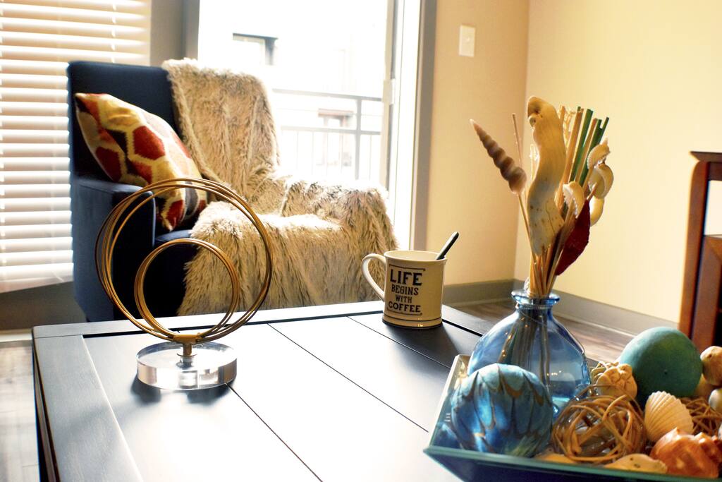 Refreshing Morning Coffee with pool side living room patio