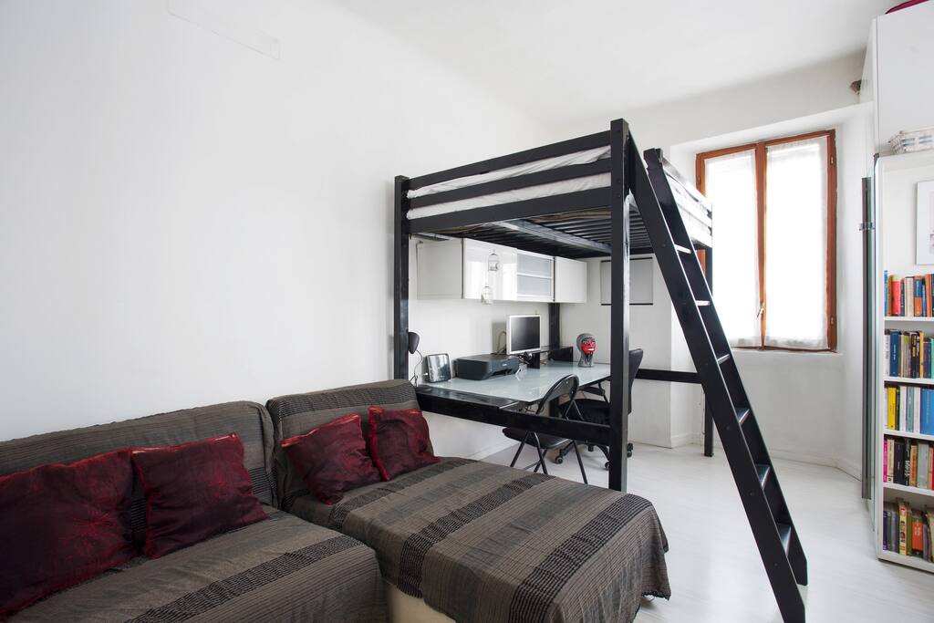 The Living room - The sleeping area & The double bed