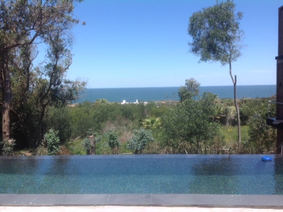 Infinity pool with sea views