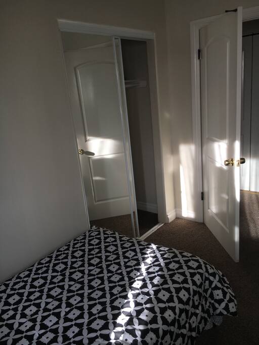 Super bright room, w/ good closet space.