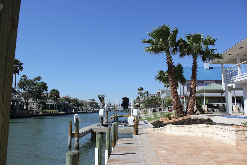 Private swimming pool and fishing dock