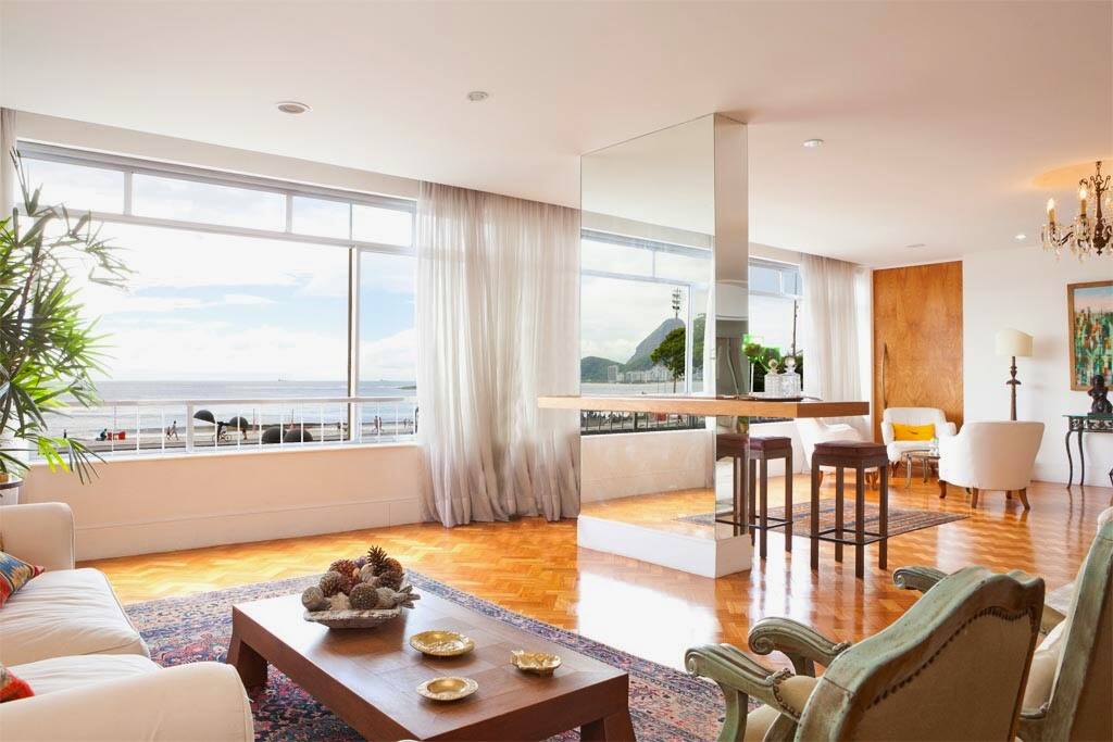 Vista da sala para a praia de copacabana