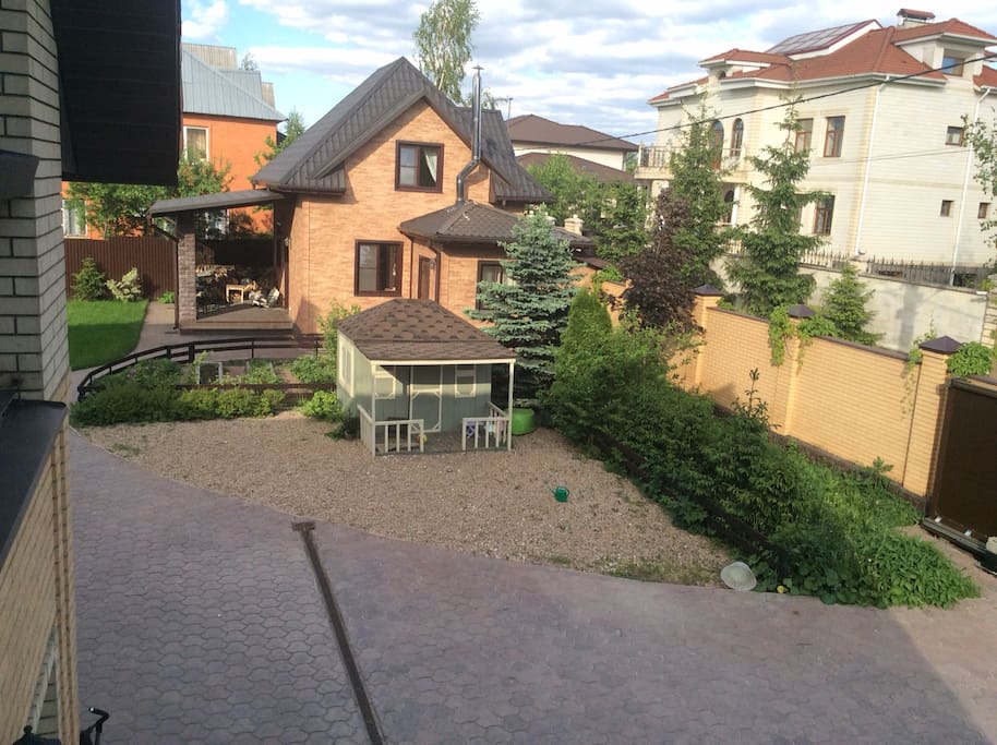 Appaarance of the house (view from the balkony of the big house). Small wooden house is for children
