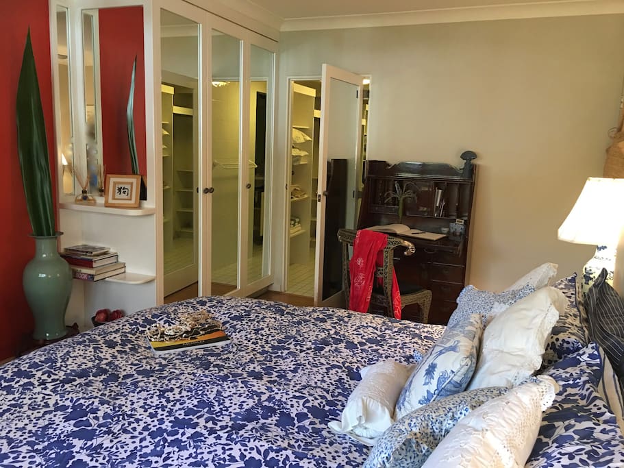 King Size Bed - desk and walk-in wardrobe and ensuite