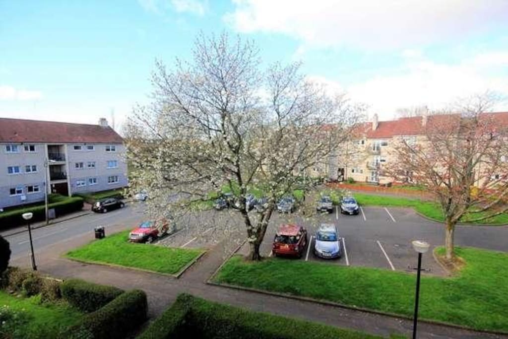 Quiet area with free parking