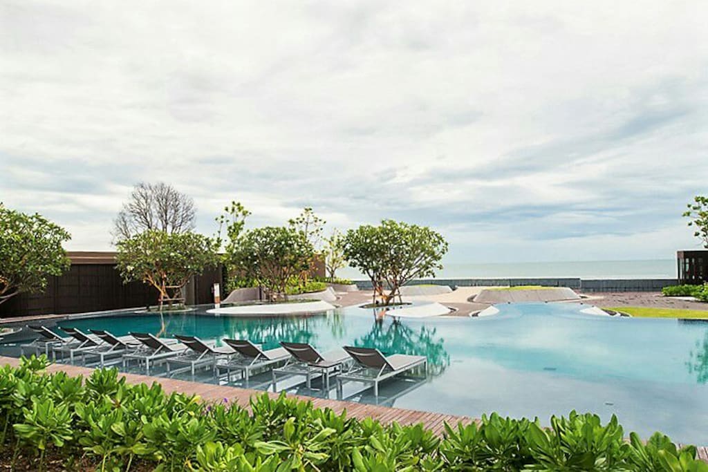 Beachfront swimming pool