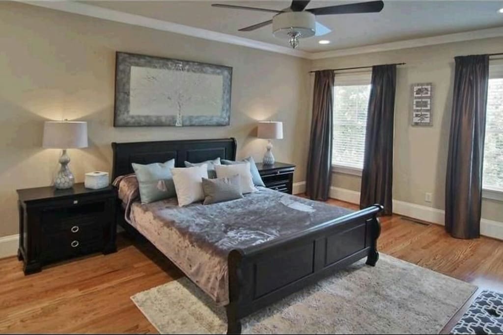 Master one has city views and jetted tub with large walk-in shower with body jets