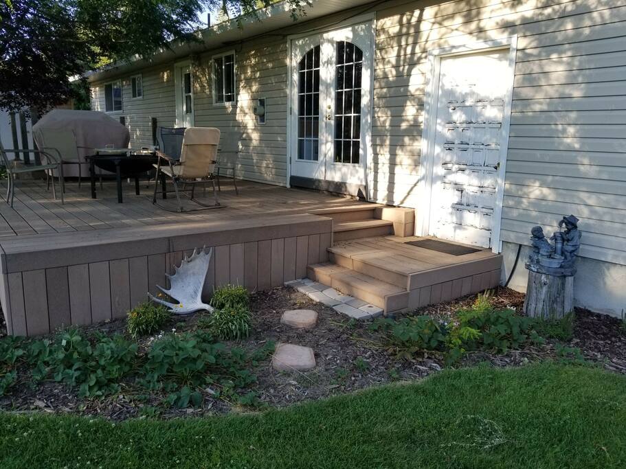 Large deck and fire pit