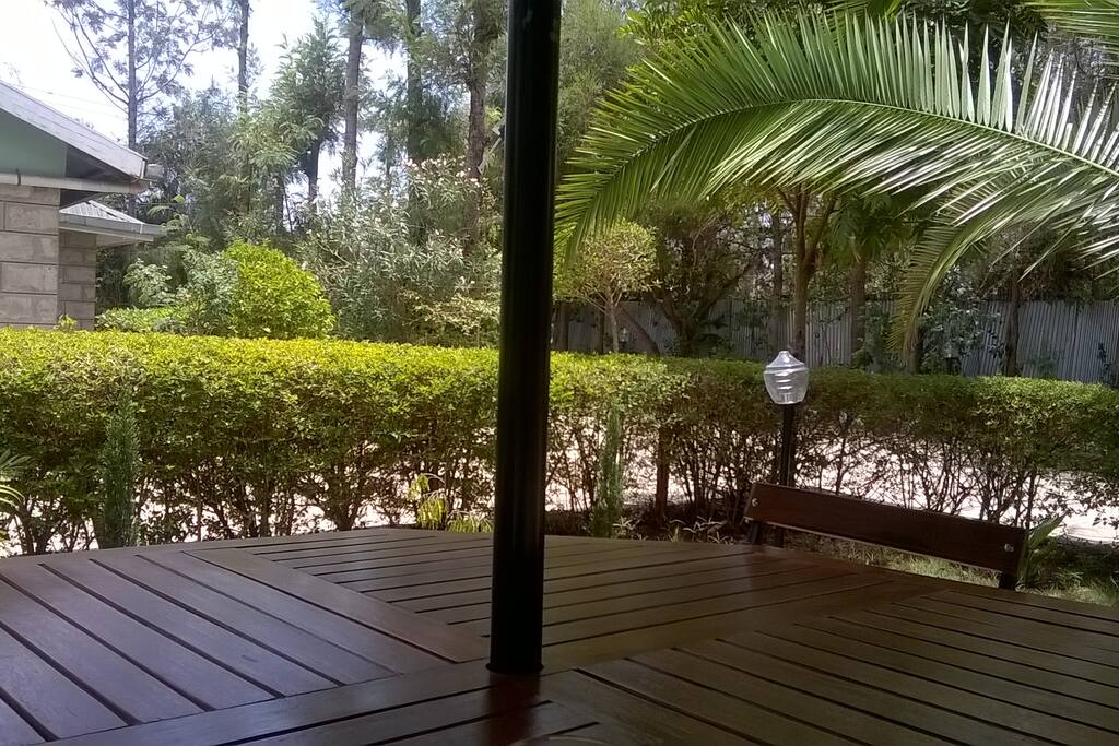 Outside sitting space.