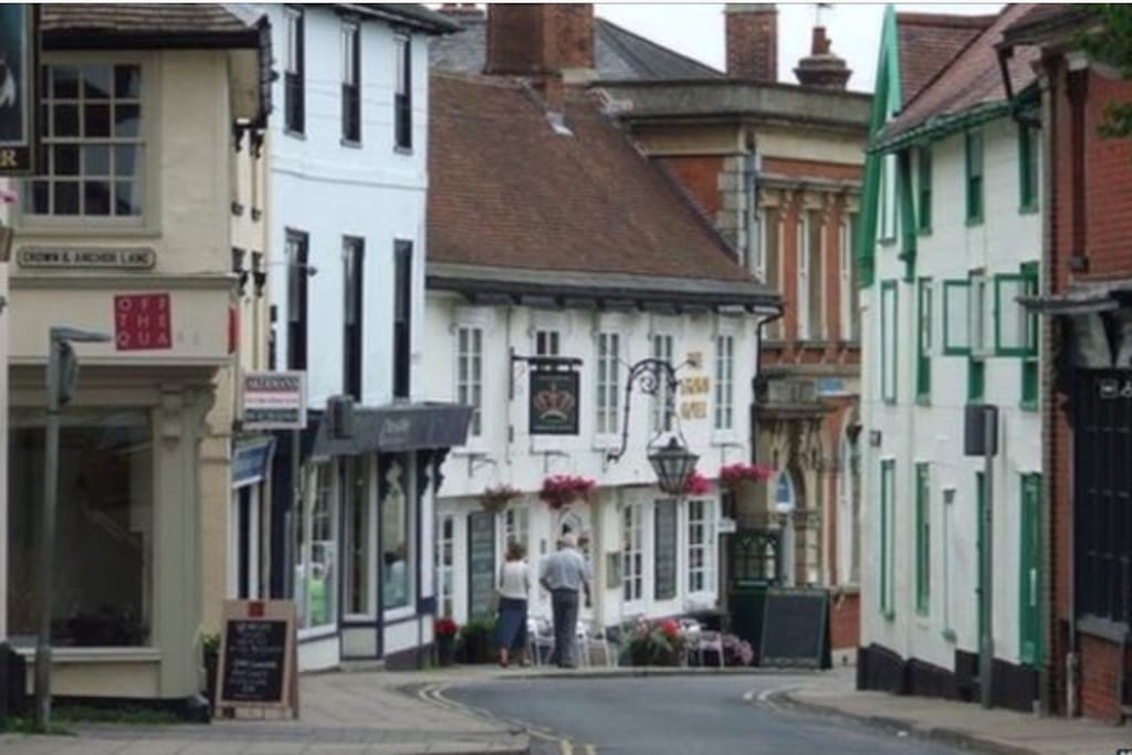 Market Hill and The Crown Pub (next door to the flat)