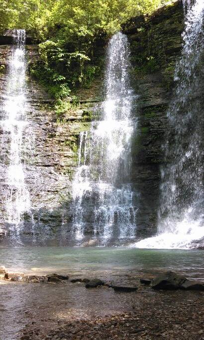 Visit the Beautiful Twin Falls in nearby Jasper!