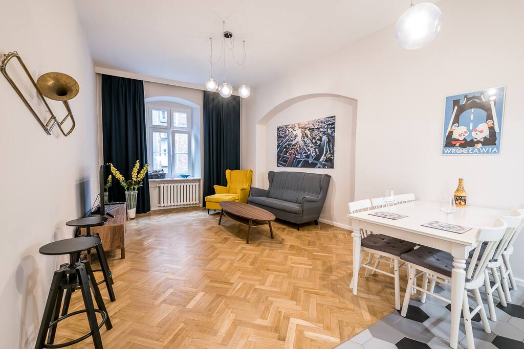 Living room with sofa and TV