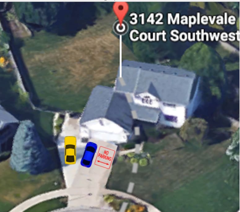 Parking is important. The King parking spot is where the yellow car is located. On street is permitted just not in front of mailboxes.