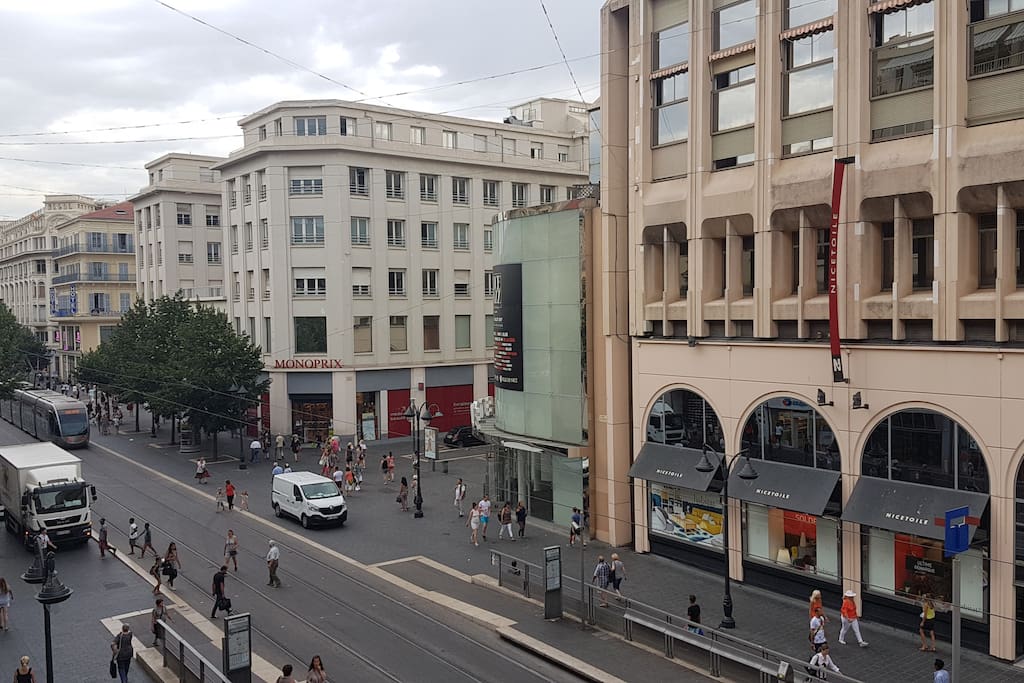 The supermarket viewed from the window of the studio.