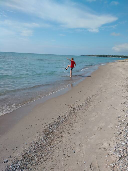 Miles of shallow water sandy bottom beach