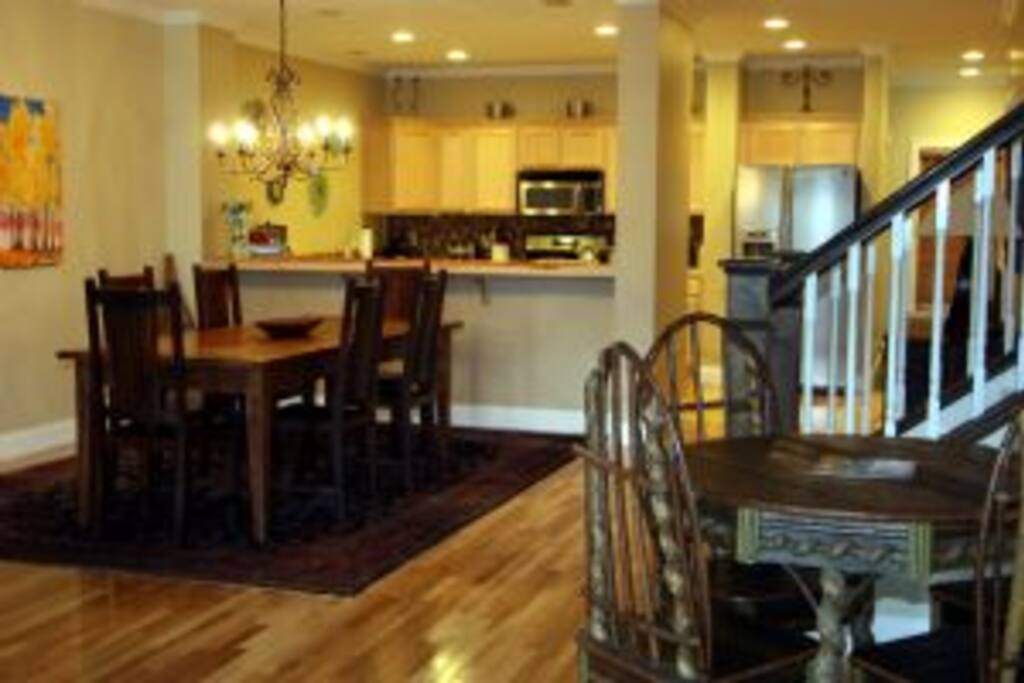 kitchen and dining room