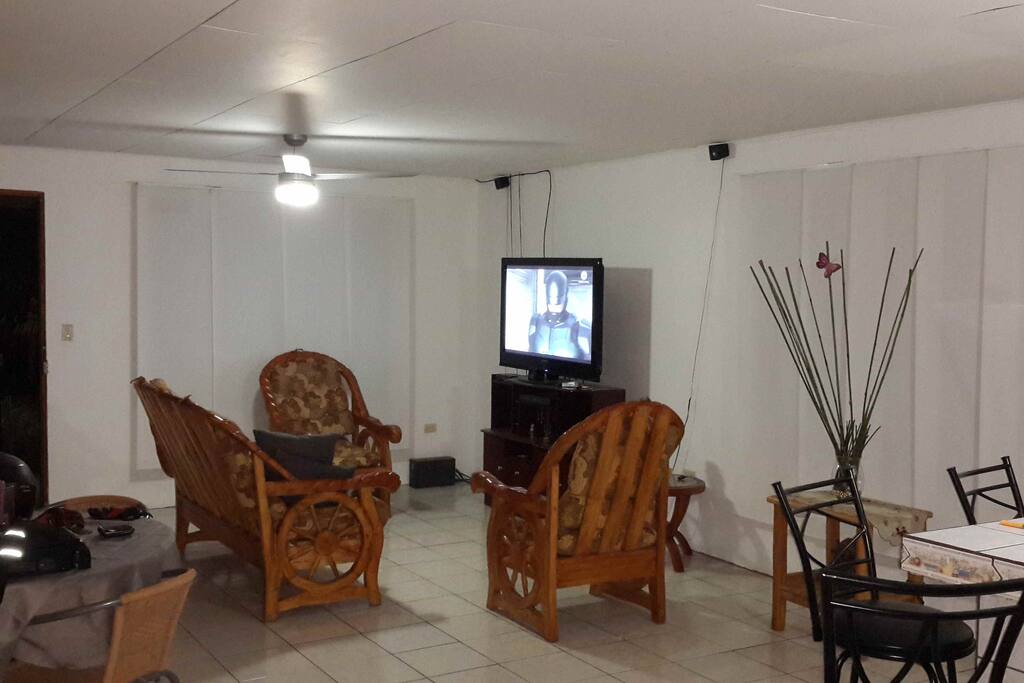 TV with cable and home theater system
