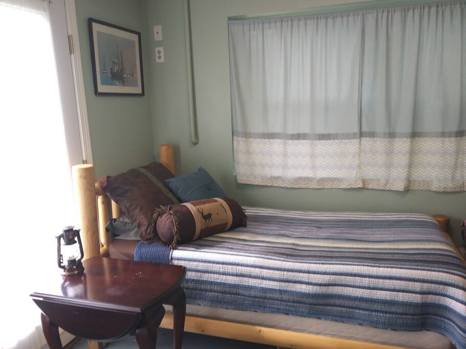This is the first twin bed.