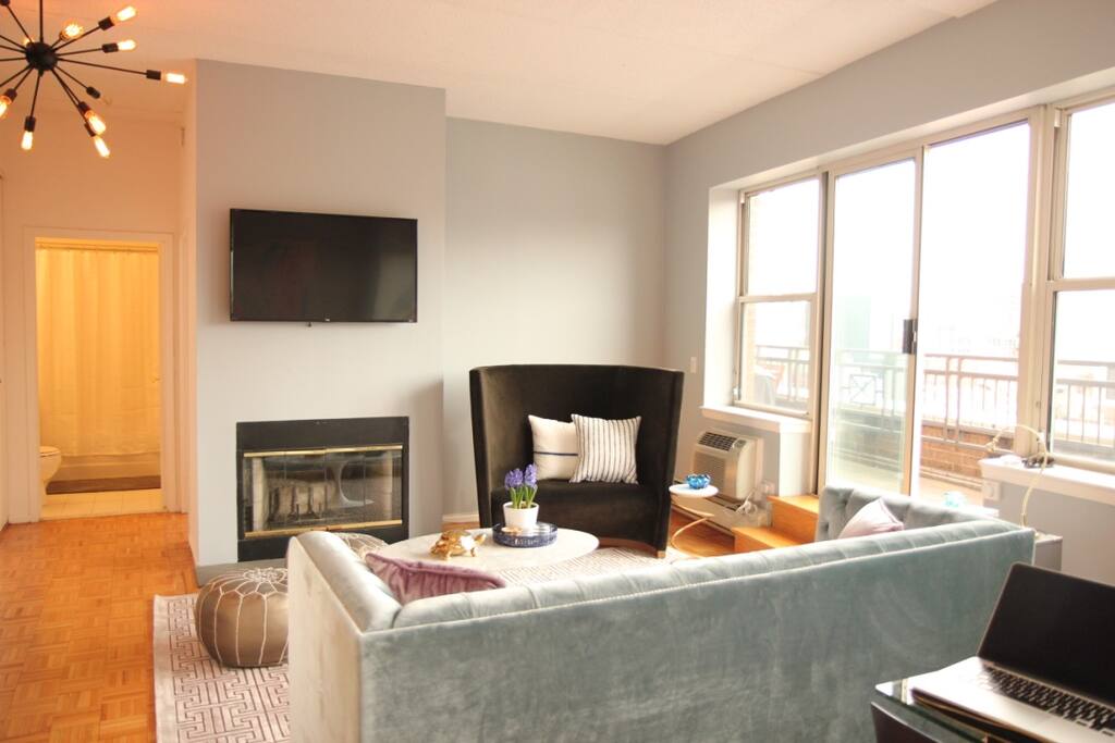 Designer decorated extra large living room