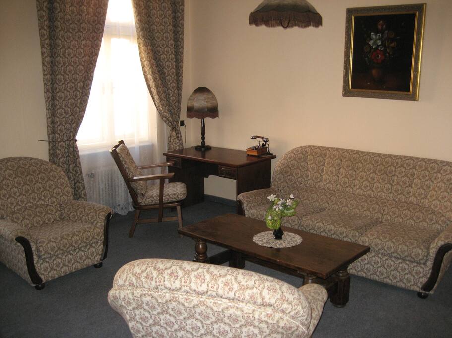 Living room with large Tv