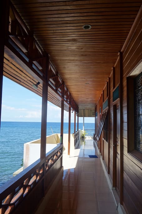 The hallway into the main house