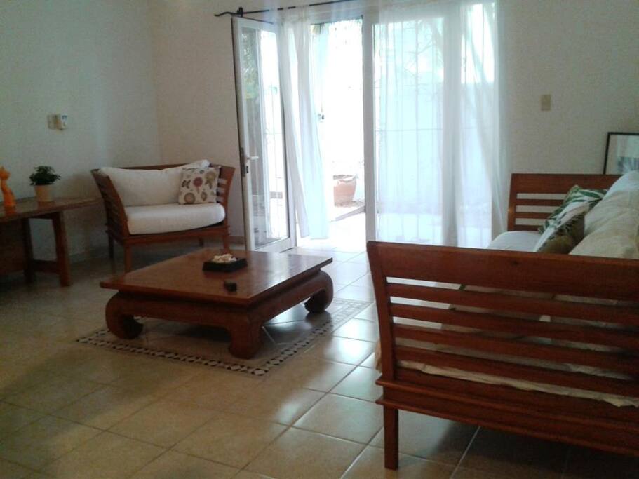 Lots of natural light in the apartment.
Hay mucha luz natural en la casa.