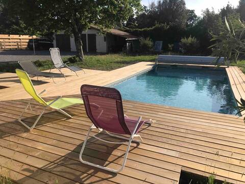 Classified house with a pool 10 min from the beach