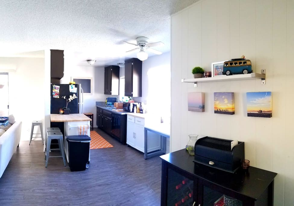 kitchen and desk