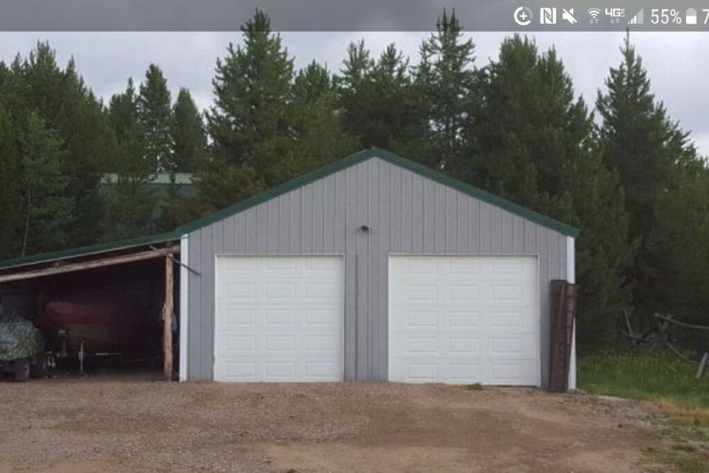 Double car garage with heater, and detached area for your toys.