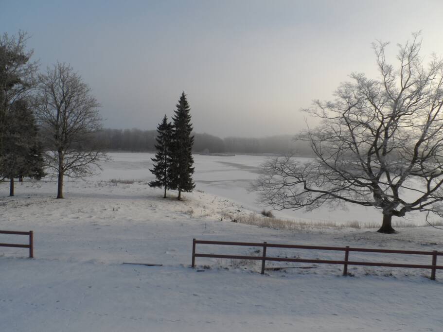 Verschneiter See