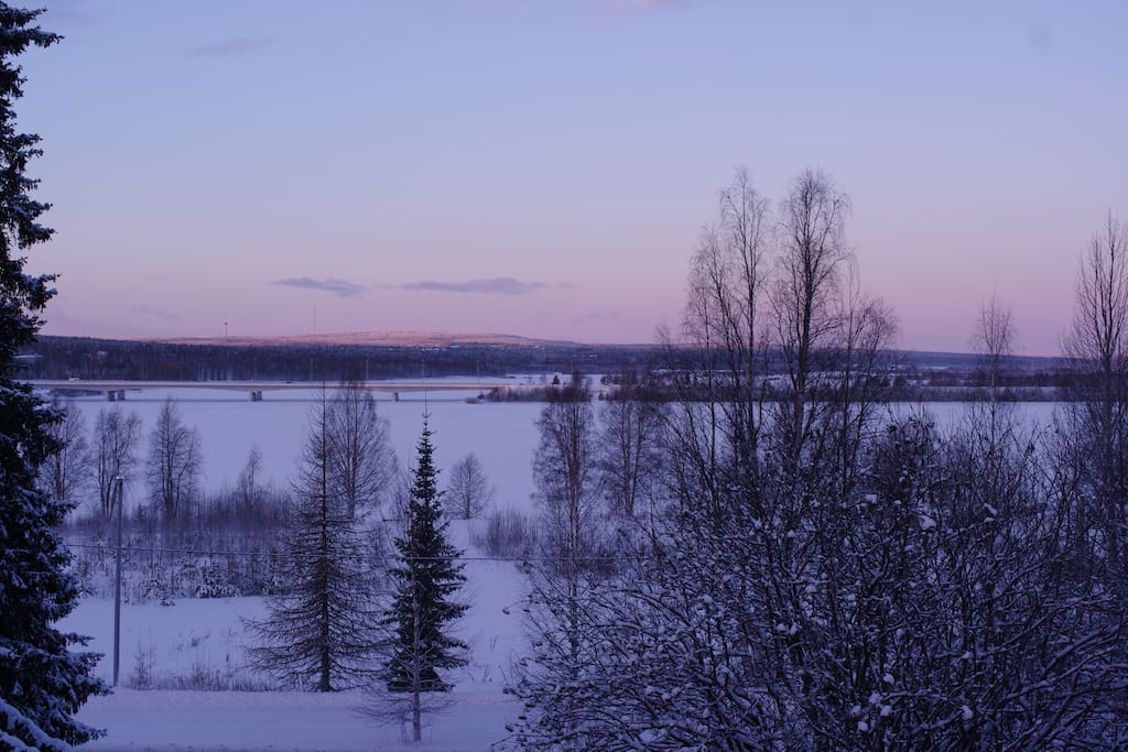 From the balcony can see to Kemijoki, evening sun and midnight sun.