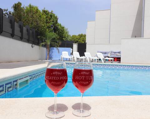 Casa Cristal4 Heated pool Hot Tub 250 m beach A/C