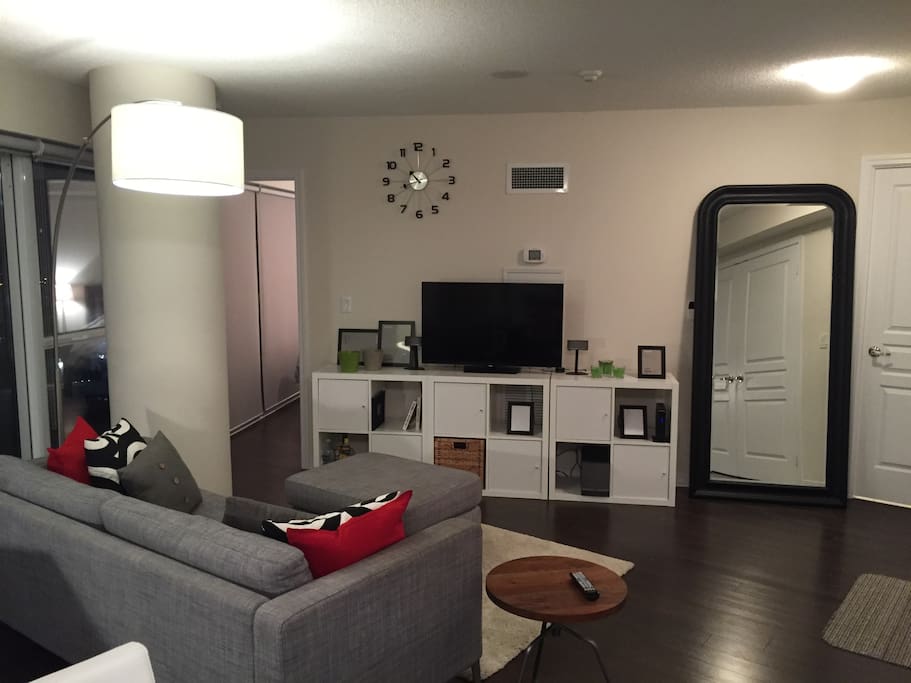 Spacious living room with wrap around balcony