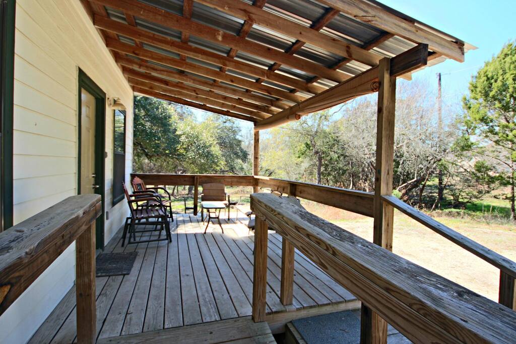 Front Porch with Oak Trees
