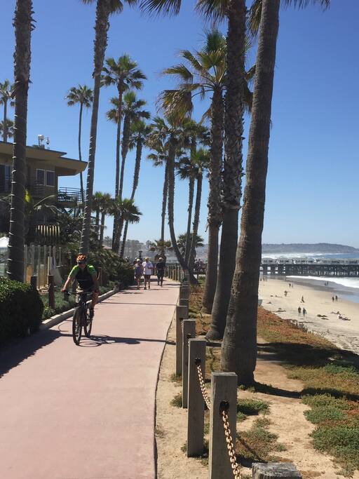 View (left) from our street's beach access point