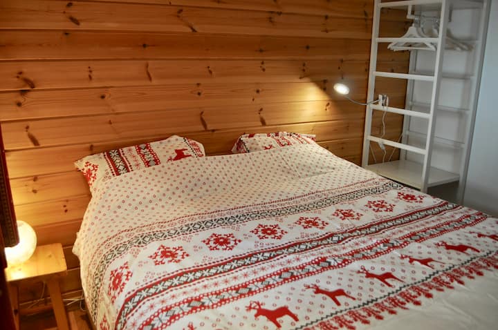 Bedroom 1 with queen bed with built in storage drawers