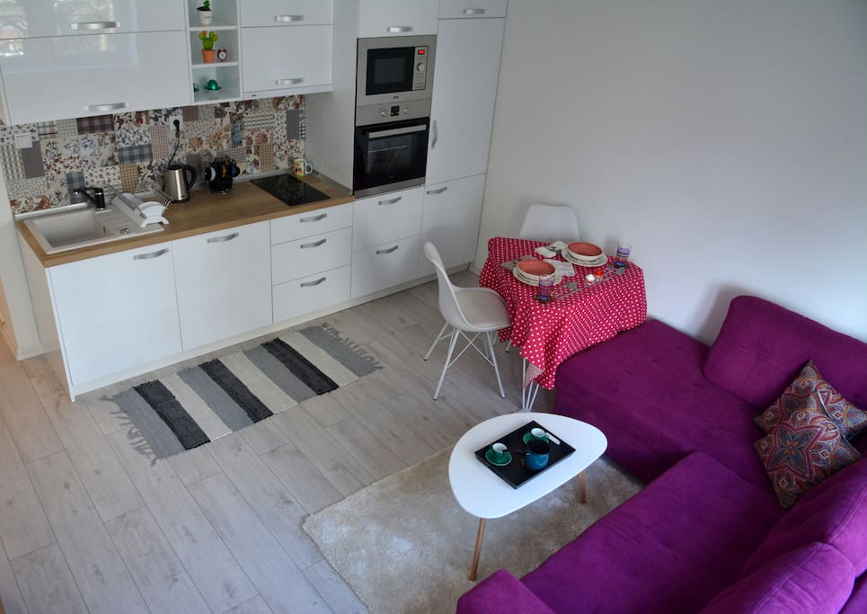 Living room and kitchen